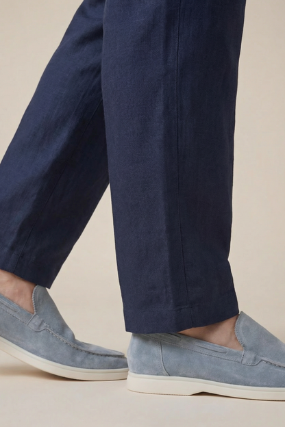 Amalfi Linen Trousers Navy