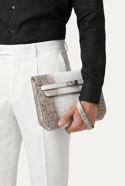 Atelier Outlet Crocodile Pouch Glacier