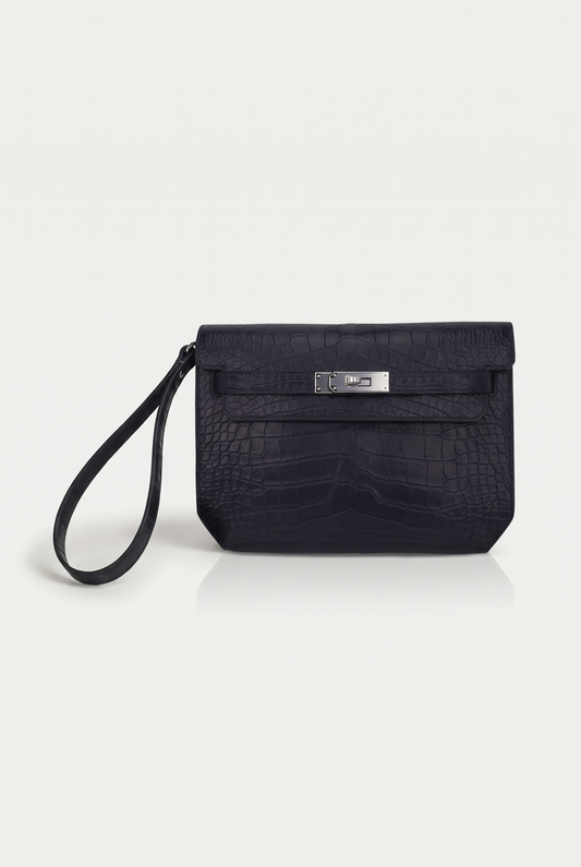 Atelier Outlet Crocodile Pouch Black