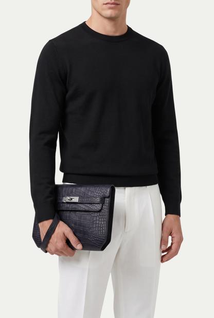 Atelier Outlet Crocodile Pouch Black