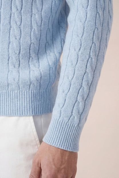 Como Cashmere Quarter Zip Baby Blue