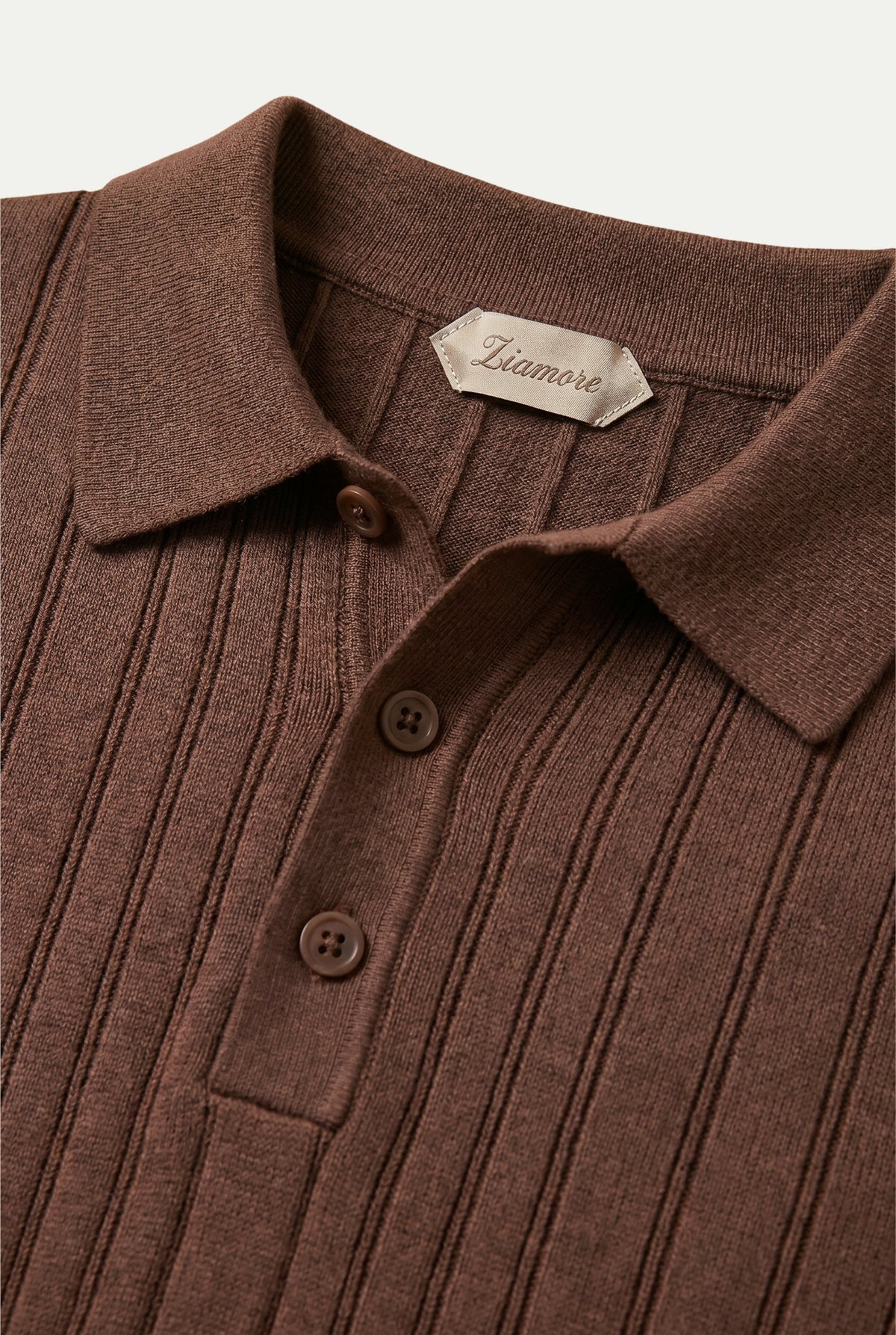 Extrafine Long Sleeve Polo Chocolate