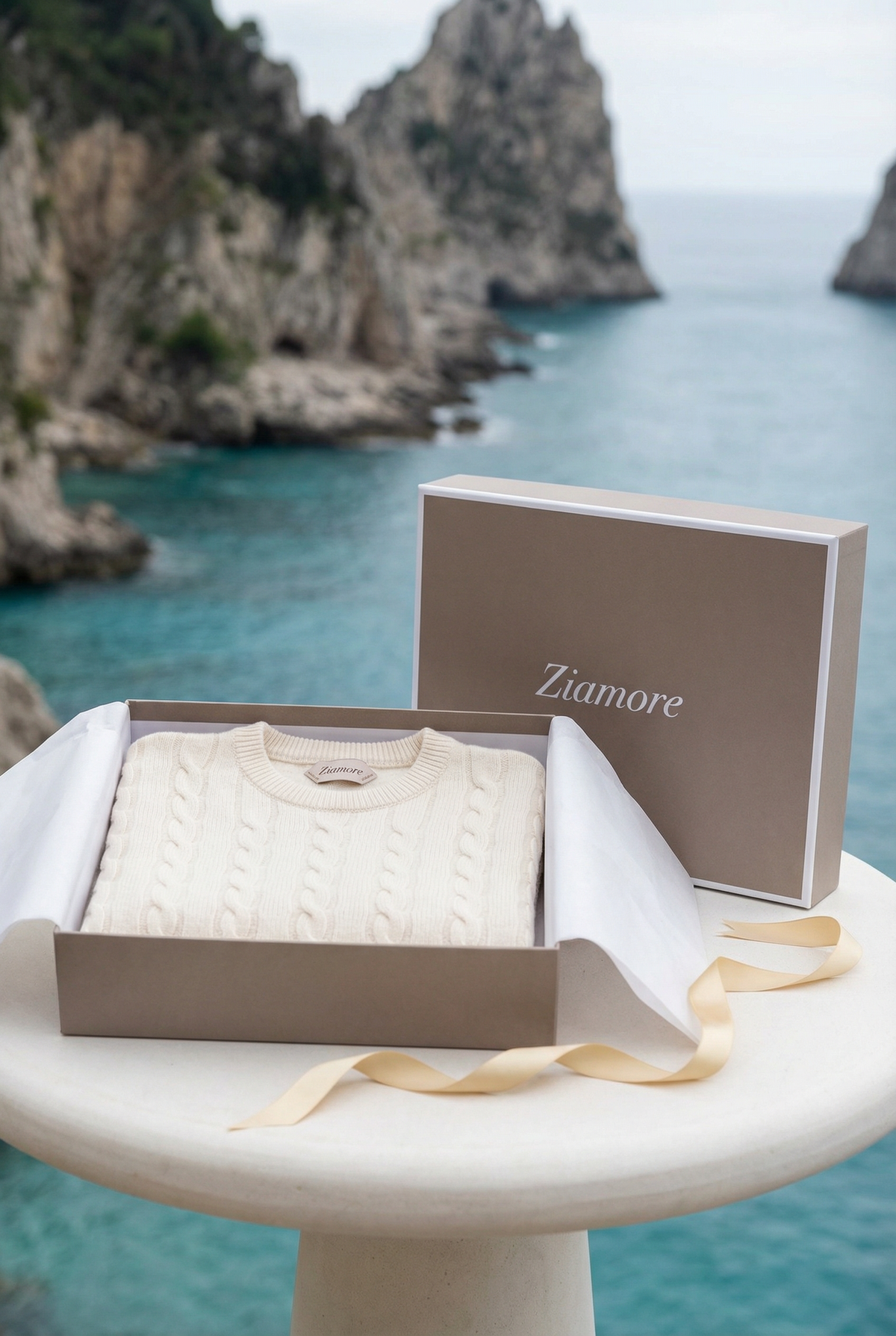 Como Cashmere Crewneck Beige