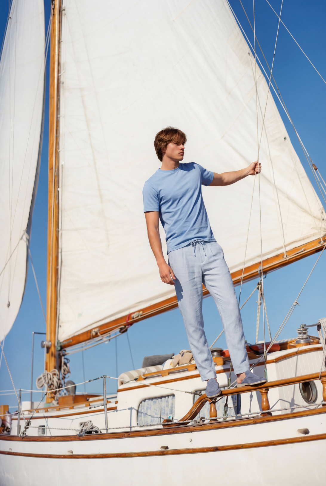 Amalfi Linen Trousers Blue