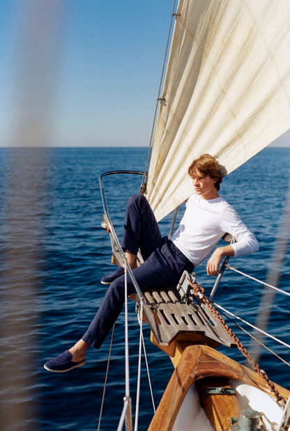 Amalfi Linen Trousers Navy
