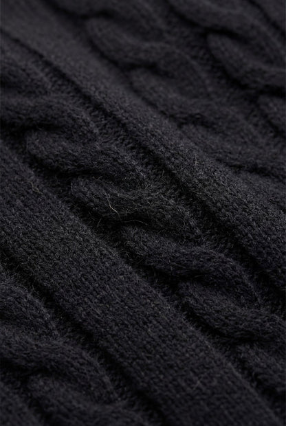Como Cashmere Quarter Zip Black