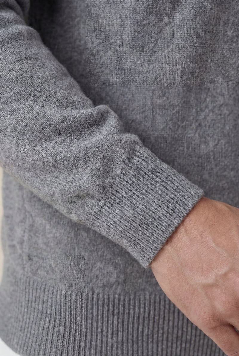 Sorrento Cashmere Full-Zip Knit Grey
